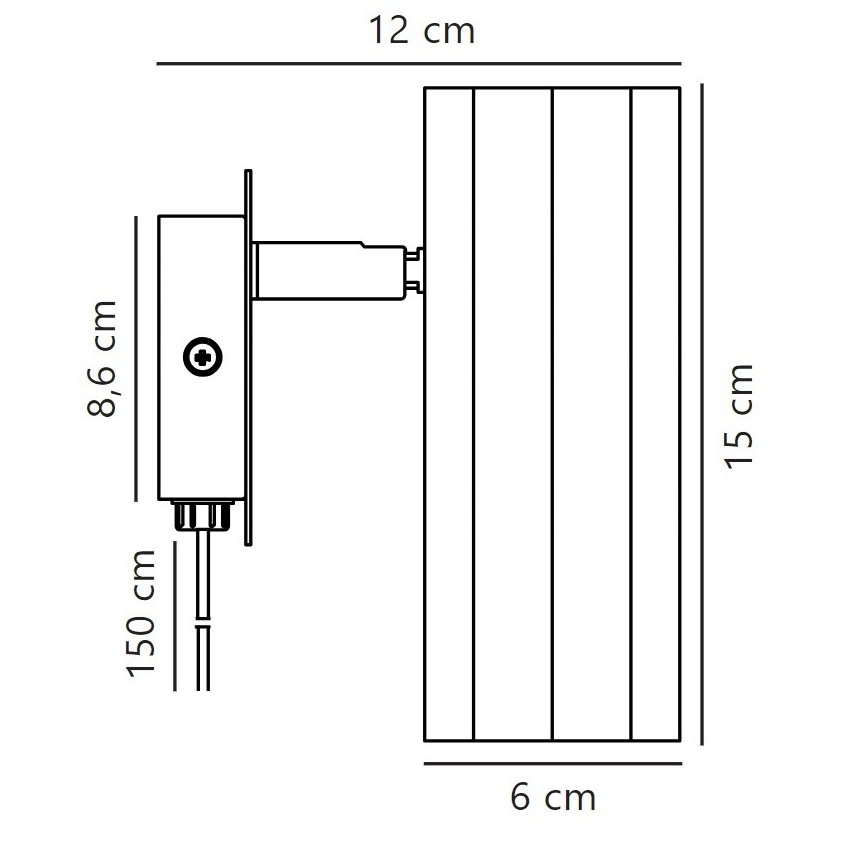 Nordlux - Foco de pared ALANIS 1xGU10/15W/230V negro