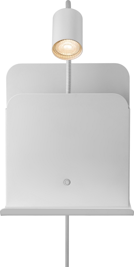 Nordlux - Foco de pared con estante y USB ROOMI 1xGU10/8W/230V blanco