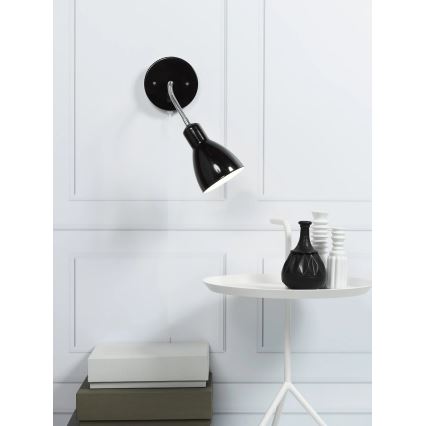 Nordlux - Foco flexible de pared CYCLONE 1xE14/15W/230V negro