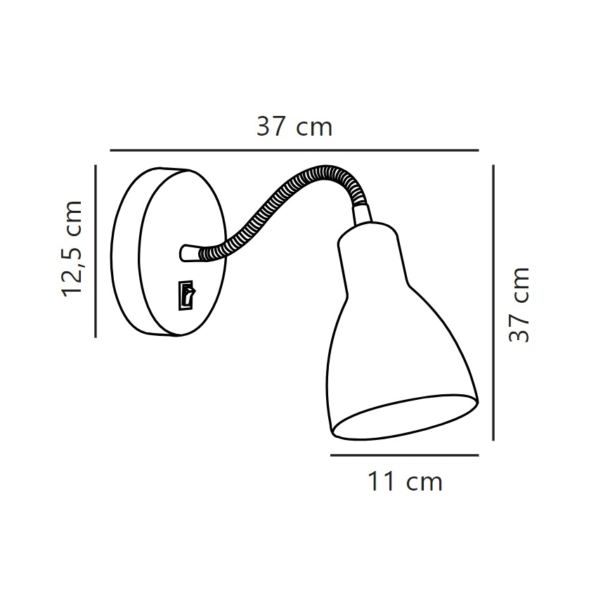 Nordlux - Foco flexible de pared CYCLONE 1xE14/15W/230V negro