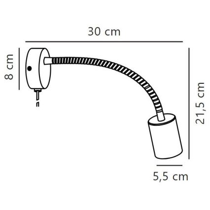 Nordlux - Foco flexible de pared EXPLORE 1xGU10/7W/230V negro