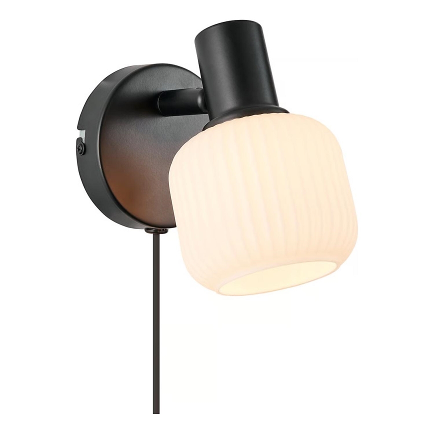 Nordlux - Foco de pared MILFORD 1xE14/10W/230V negro