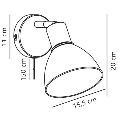 Nordlux - Foco de pared POP 1xE27/18W/230V beige