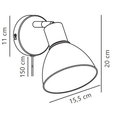 Nordlux - Foco de pared POP 1xE27/18W/230V blanco
