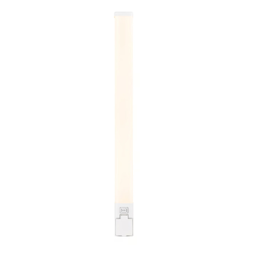 Nordlux - Iluminación LED para espejo de baño SJAVER con toma de corriente integrada, LED/15W/230V IP44, 60 cm, blanco