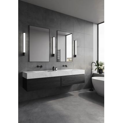 Nordlux - Iluminación LED para espejo de baño con toma de corriente integrada MALAIKA LED/15W/230V IP44 68,4 cm negro