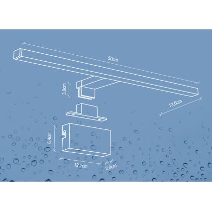 Nordlux - Iluminación LED para espejos de baño MARLEE LED/8,9W/230V IP44 4000K 50 cm negro