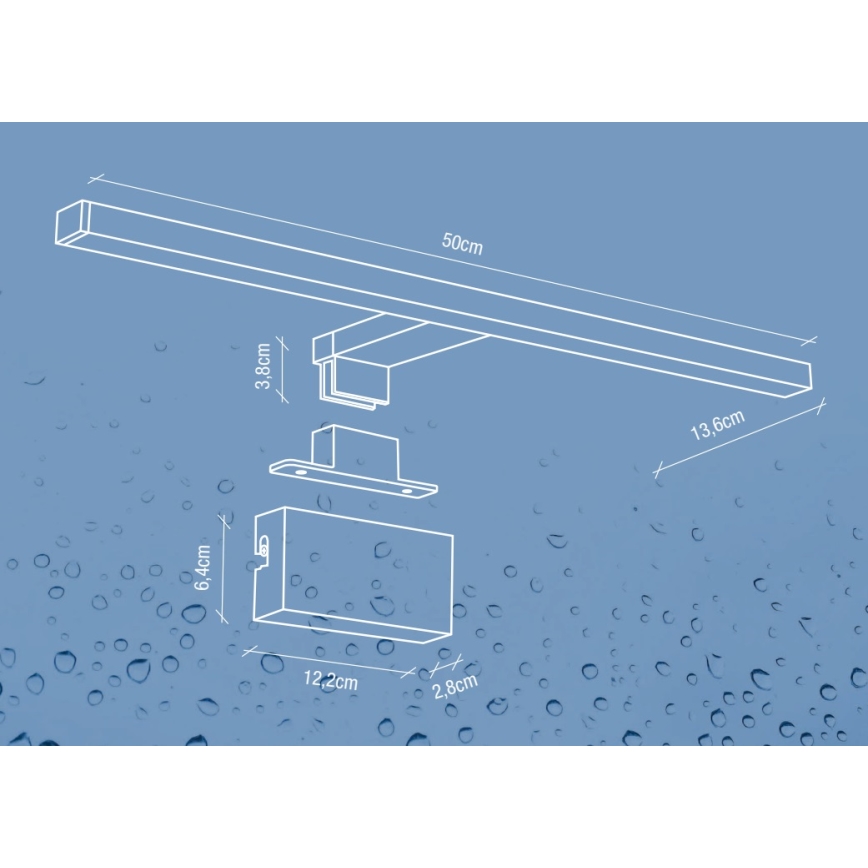 Nordlux - Iluminación LED para espejos de baño MARLEE LED/8,9W/230V IP44 4000K 50 cm negro