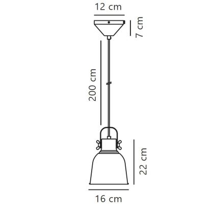 Nordlux - Lámpara colgante ADRIAN 1xE27/25W/230V diá. 16 cm antracita
