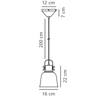 Nordlux - Lámpara colgante ADRIAN 1xE27/25W/230V diá. 16 cm gris