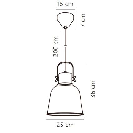 Nordlux - Lámpara colgante ADRIAN 1xE27/25W/230V diá. 25 cm gris