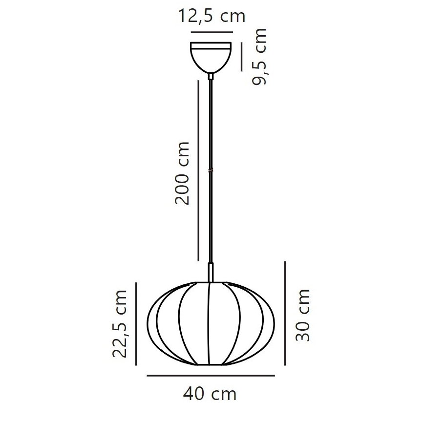 Nordlux - Lámpara colgante AERON 1xE27/40W/230V diá. 40 cm