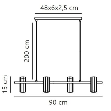 Nordlux - Lámpara colgante ALANIS 4xGU10/15W/230V negro