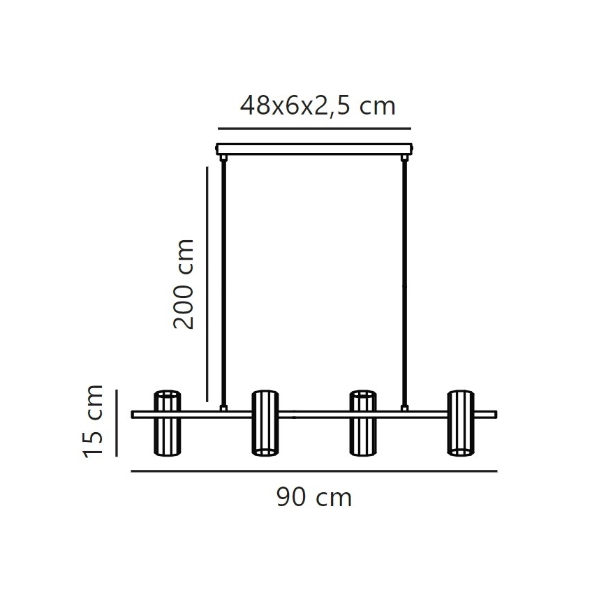 Nordlux - Lámpara colgante ALANIS 4xGU10/15W/230V negro