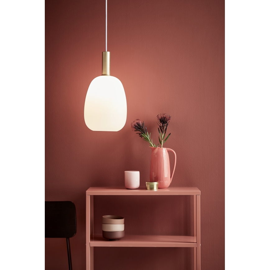 Nordlux - Lámpara colgante ALTON 1xE27/60W/230V blanco/negro/latón