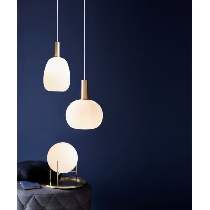 Nordlux - Lámpara colgante ALTON 1xE27/60W/230V blanco/negro/latón