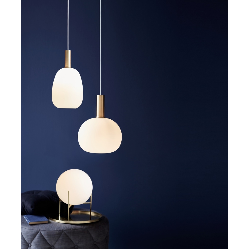 Nordlux - Lámpara colgante ALTON 1xE27/60W/230V blanco/negro/latón