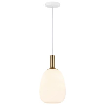 Nordlux - Lámpara colgante ALTON 1xE27/60W/230V blanco/negro/latón