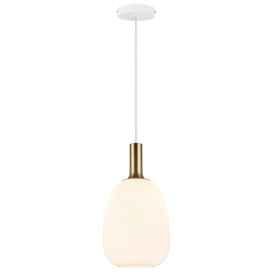 Nordlux - Lámpara colgante ALTON 1xE27/60W/230V blanco/negro/latón