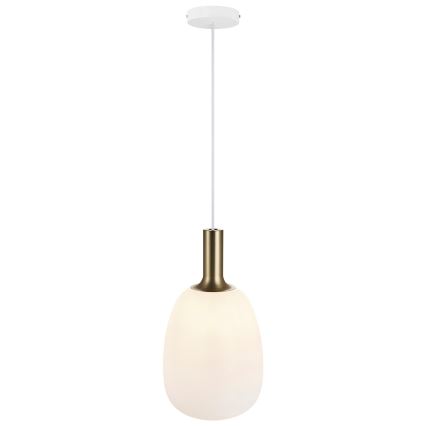 Nordlux - Lámpara colgante ALTON 1xE27/60W/230V blanco/negro/latón
