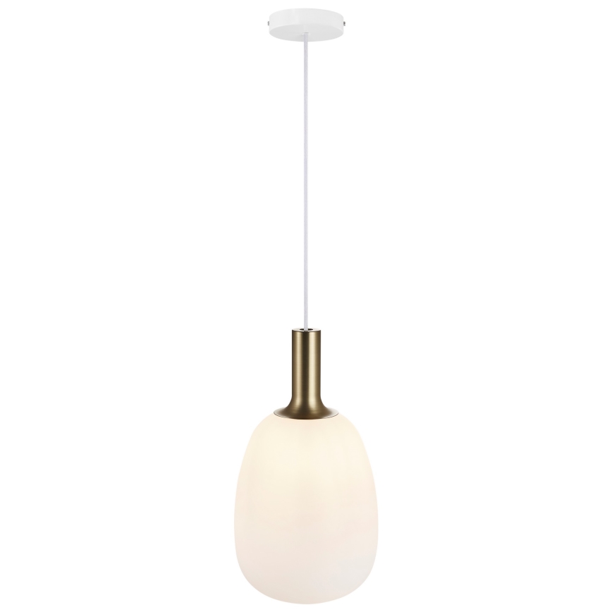 Nordlux - Lámpara colgante ALTON 1xE27/60W/230V blanco/negro/latón