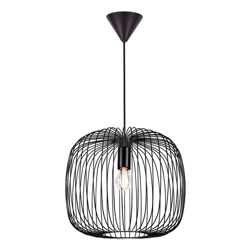 Nordlux - Lámpara colgante BERONI con cable 1xE27/60W/230V, negra, Ø 40 cm