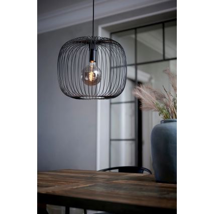 Nordlux - Lámpara colgante BERONI con cable 1xE27/60W/230V, negra, Ø 40 cm