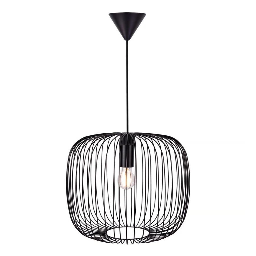 Nordlux - Lámpara colgante BERONI con cable 1xE27/60W/230V, negra, Ø 40 cm
