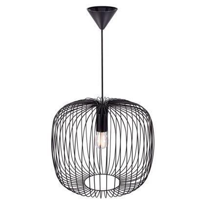 Nordlux - Lámpara colgante BERONI con cable 1xE27/60W/230V, negra, Ø 40 cm
