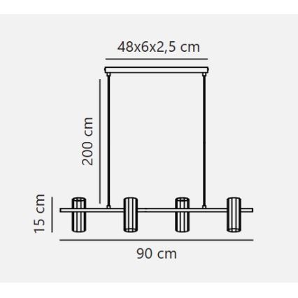 Nordlux - Lámpara colgante con cable ALANIS 4xGU10/15W/230V latón