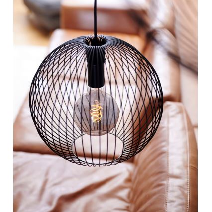 Nordlux - Lámpara colgante con cable BERONI 1xE27/60W/230V negra