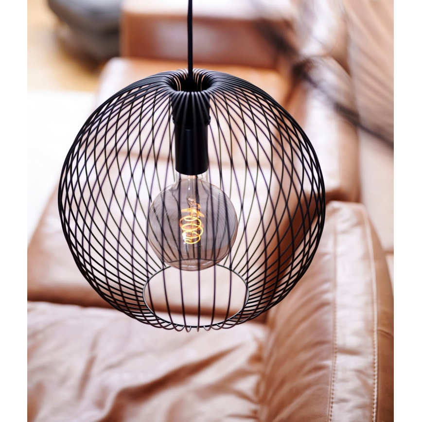 Nordlux - Lámpara colgante con cable BERONI 1xE27/60W/230V negra