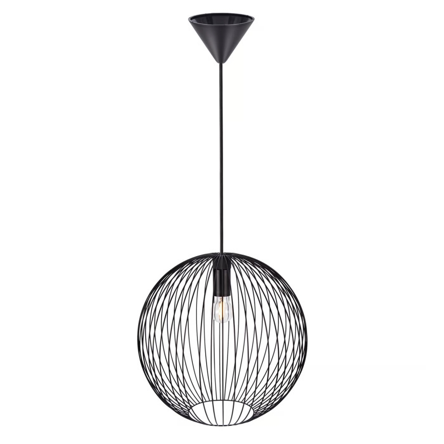 Nordlux - Lámpara colgante con cable BERONI 1xE27/60W/230V negra