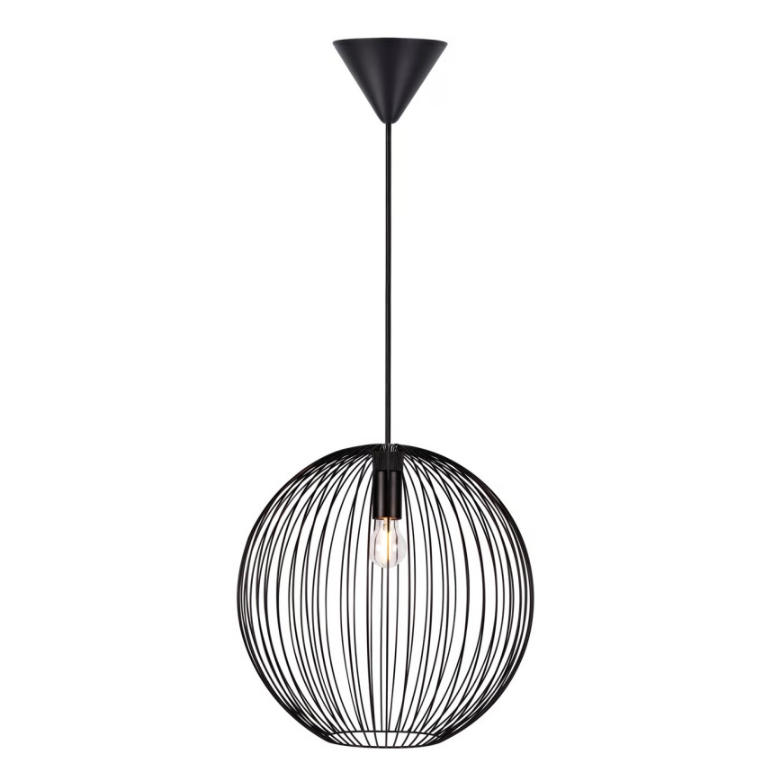 Nordlux - Lámpara colgante con cable BERONI 1xE27/60W/230V negra