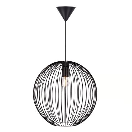 Nordlux - Lámpara colgante con cable BERONI 1xE27/60W/230V negra