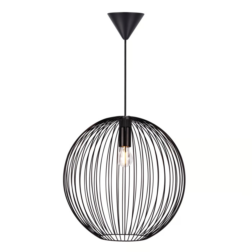Nordlux - Lámpara colgante con cable BERONI 1xE27/60W/230V negra