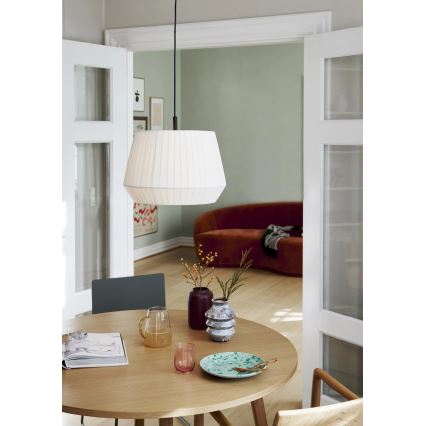 Nordlux - Lámpara colgante con cable DICTE 1xE27/60W/230V Ø 40 cm blanca