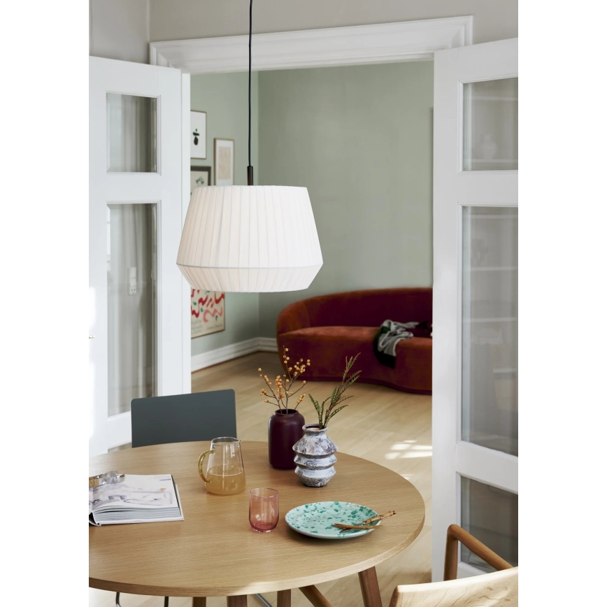 Nordlux - Lámpara colgante con cable DICTE 1xE27/60W/230V Ø 40 cm blanca