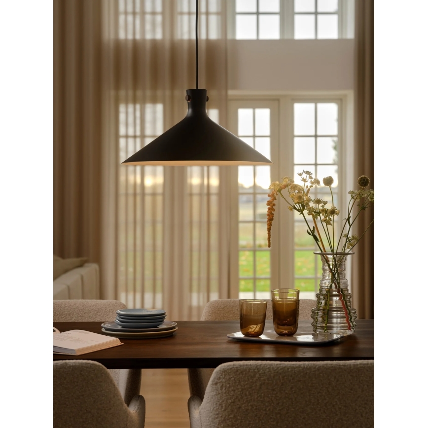 Nordlux - Lámpara colgante con cable DORINA 1xE27/60W/230V negro, diámetro 45 cm