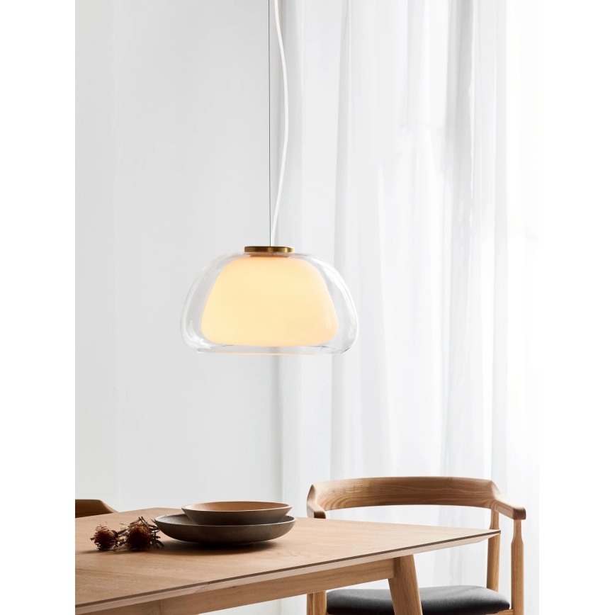 Nordlux - Lámpara colgante con cable JELLY 1xE27/40W/230V blanco/transparente
