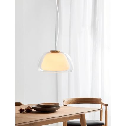 Nordlux - Lámpara colgante con cable JELLY 1xE27/40W/230V blanco/transparente Ø 39 cm