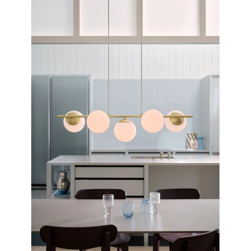 Nordlux - Lámpara colgante con cable LILLY 5xE14/10W/230V latón