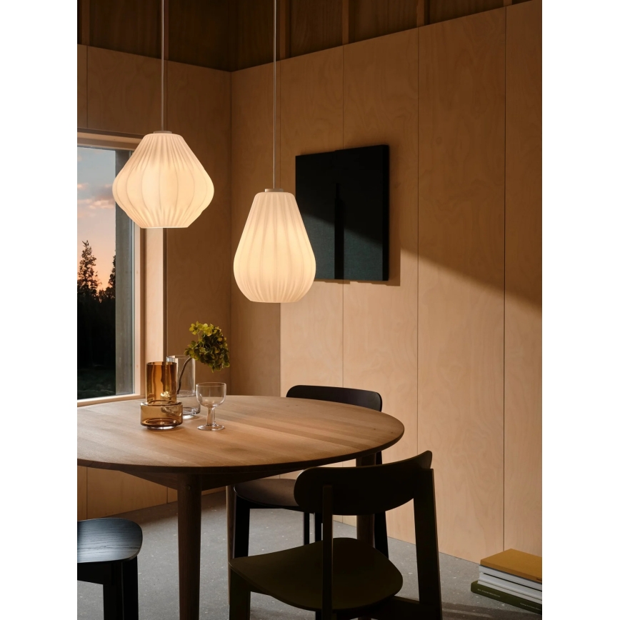 Nordlux - Lámpara colgante con cable MALUCA 1xE27/15W/230V Ø 29 cm blanco