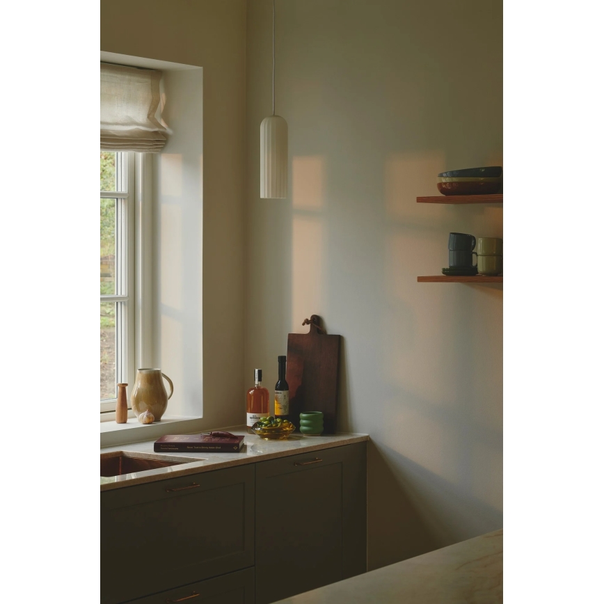 Nordlux - Lámpara colgante con cable MIELLA 1xE27/25W/230V blanca
