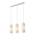 Nordlux - Lámpara colgante con cable MIELLA 3xE27/25W/230V blanca