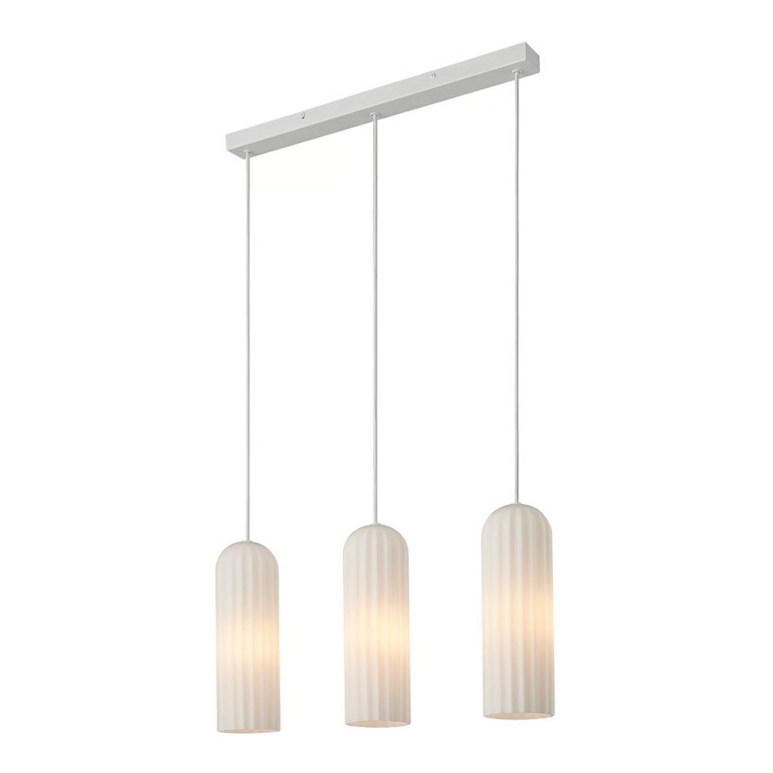 Nordlux - Lámpara colgante con cable MIELLA 3xE27/25W/230V blanca