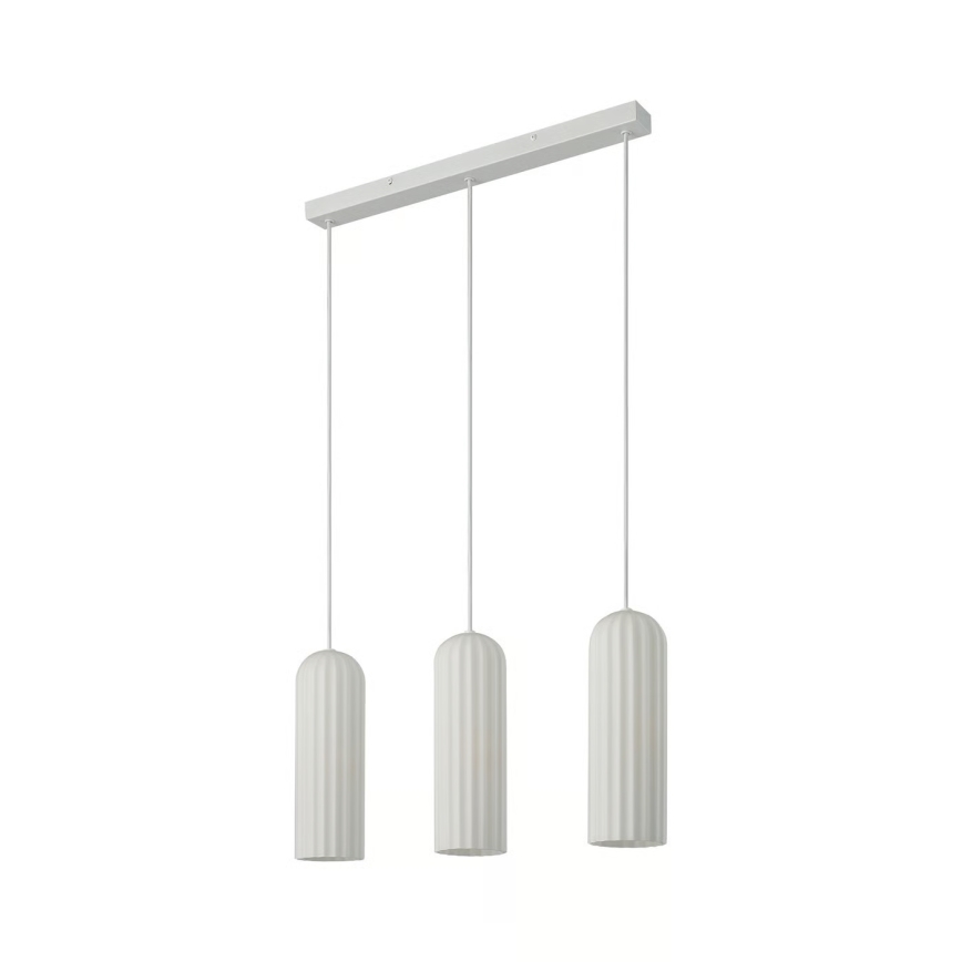 Nordlux - Lámpara colgante con cable MIELLA 3xE27/25W/230V blanca
