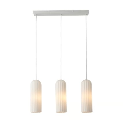 Nordlux - Lámpara colgante con cable MIELLA 3xE27/25W/230V blanca