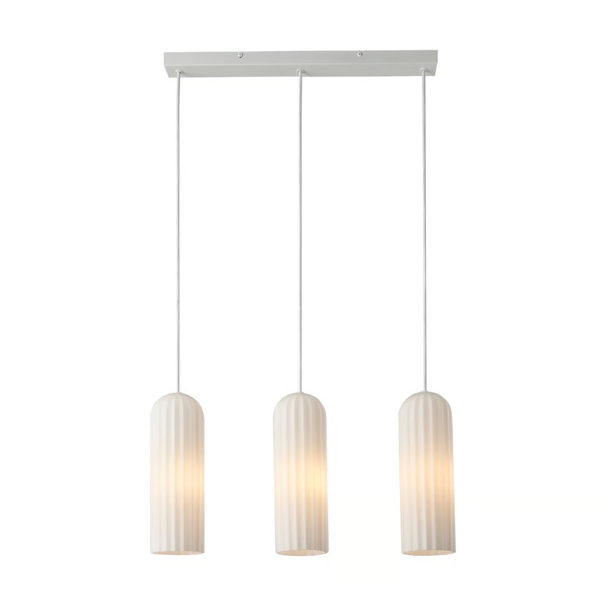 Nordlux - Lámpara colgante con cable MIELLA 3xE27/25W/230V blanca