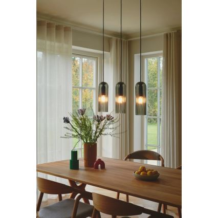 Nordlux - Lámpara colgante con cable MIELLA 3xE27/25W/230V negro/ahumado
